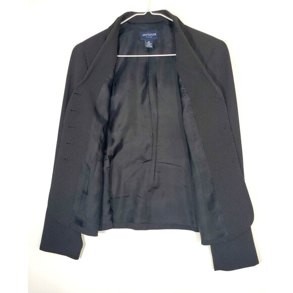 Ann Taylor Womens Black Notch Collar 5 Button Blazer Jacket Sz 6 P 1540 - Picture 9 of 12